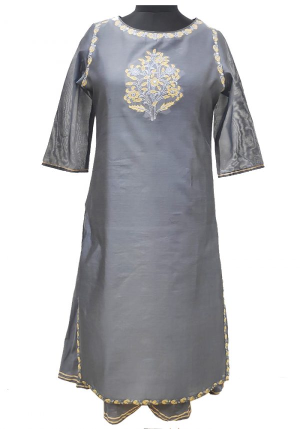 Chanderi Embroidered Double Style Kurti. S,M,L,XL