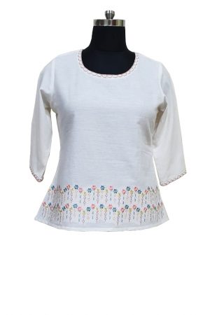 Cotton Embroidered Top, PST100016